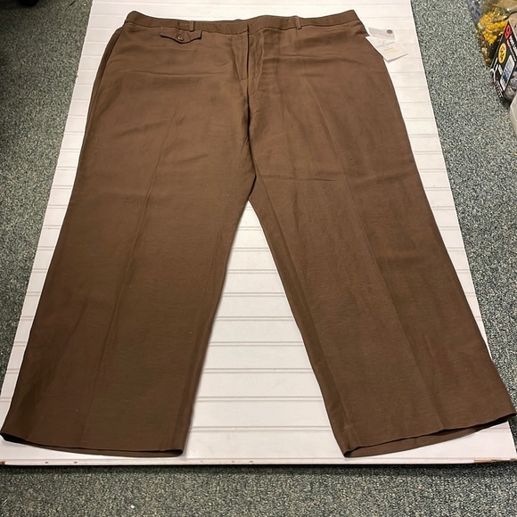 Emma James Coffee Linen Wide Leg Trousers-#1831+ - Picture 3 of 12